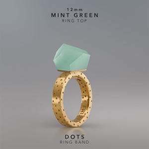 Ring Mint Green 12mm Dots ring band gold-plated.jpg