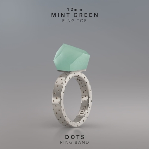 Ring Mint Green 12mm Dots ring band silver.jpg
