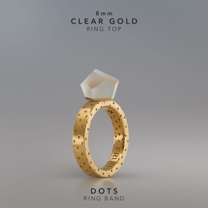 Ring Clear Gold 8mm Dots ring band gold-plated.jpg