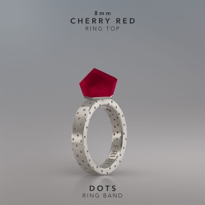 Ring Cherry Red 8mm Dots ring band.jpg