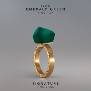 Ring Emerald Green 12mm Signature ring band gold-plated.jpg