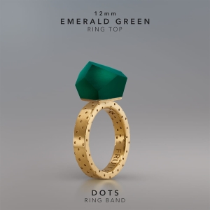 Ring Emerald Green 12mm Dots ring band gold-plated.jpg