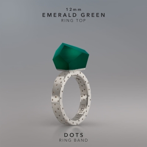Ring Emerald Green 12mm Dots ring band silver.jpg