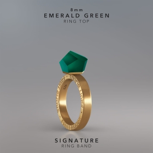 Ring Emerald Green 8mm Signature ring band gold-plated.jpg