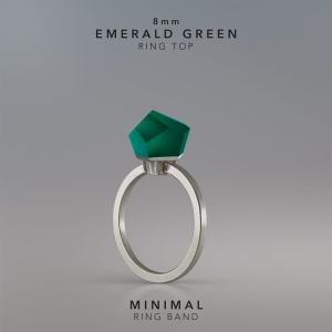 Ring Emerald Green 8mm Minimal ring band silver.jpg
