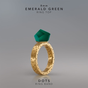 Ring Emerald Green 8mm Dots ring band gold-plated.jpg