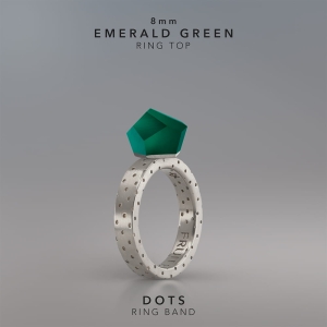 Ring Emerald Green 8mm Dots ring band silver.jpg