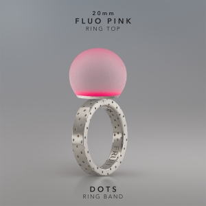 Ring KULA Fluo Pink 20mm Dots ring band silver.jpg