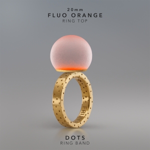Ring KULA FLUO ORANGE 20mm Dots ring band gold-plated.jpg