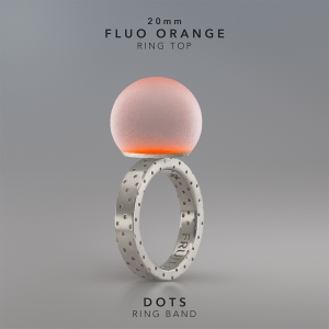 Ring KULA FLUO ORANGE 20mm Dots ring band silver.jpg