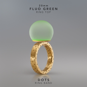 Ring KULA FLUO GREEN 20mm Dots ring band gold-plated.jpg