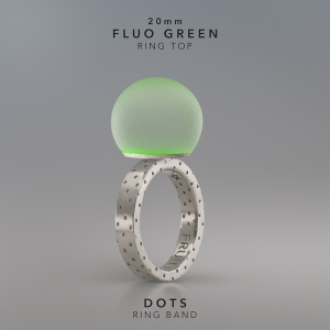 Ring KULA FLUO GREEN 20mm Dots ring band silver.jpg