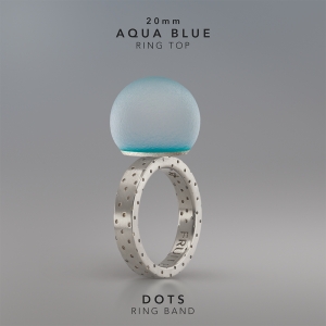 Ring KULA AQUA BLUE 20mm Dots ring band silver.jpg