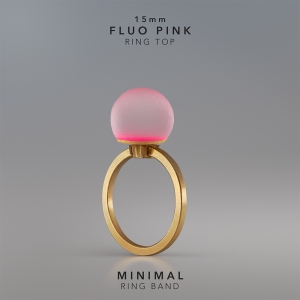 Ring KULA Fluo Pink 15mm Minimal ring band gold-plated.jpg