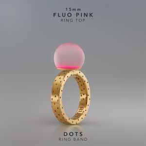 Ring KULA Fluo Pink 15mm Dots ring band gold-plated.jpg