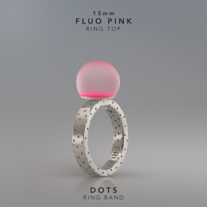 Ring KULA Fluo Pink 15mm Dots ring band silver.jpg