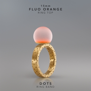 Ring KULA FLUO ORANGE 15mm Dots ring band gold-plated.jpg