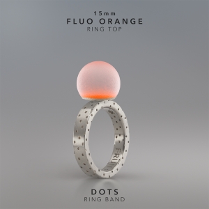 Ring KULA FLUO ORANGE 15mm Dots ring band silver.jpg