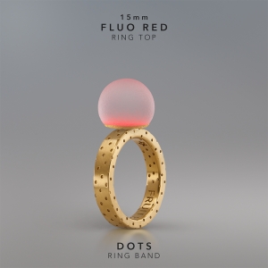 Ring KULA FLUO RED 15mm Dots ring band gold-plated.jpg