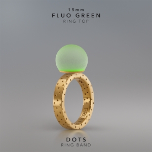 Ring KULA FLUO GREEN 15mm Dots ring band gold-plated.jpg