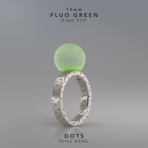 Ring KULA FLUO GREEN 15mm Dots ring band silver.jpg