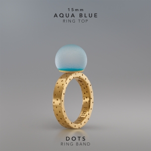 Ring KULA AQUA BLUE  15mm Dots ring band gold-plated.jpg