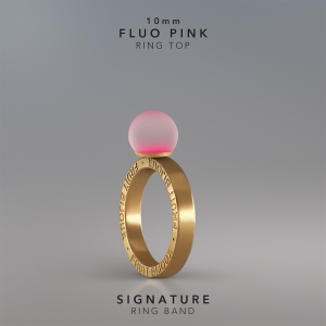 Ring KULA Fluo Pink 10mm Signature ring band gold-plated.jpg