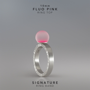 Ring KULA Fluo Pink 10mm Signature ring band silver.jpg