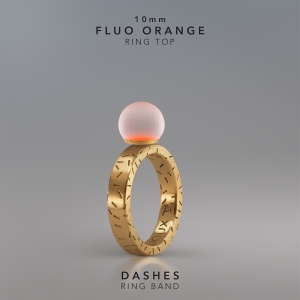 Ring KULA FLUO ORANGE 10mm Dashes ring band gold-plated.jpg