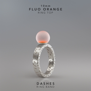Ring KULA FLUO ORANGE 10mm Dashes ring band silver.jpg