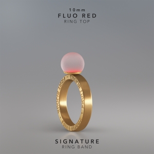 Ring KULA FLUO RED 10mm Signature ring band gold-plated.jpg