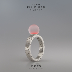 Ring KULA FLUO RED 10mm Dots ring band silver.jpg