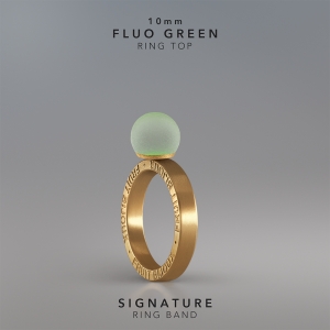 Ring KULA FLUO GREEN 10mm Signature ring band gold-plated.jpg