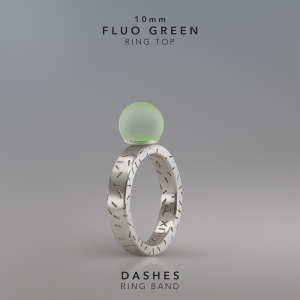 Ring KULA FLUO GREEN 10mm Dashes ring band silver.jpg