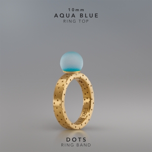 Ring KULA AQUA BLUE 10mm Dots ring band gold-plated.jpg