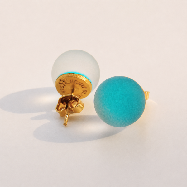 KOLCZYKI KULA AQUA BLUE 10MM