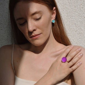 KULA earrings aqua blue and ring orchid purple.jpg