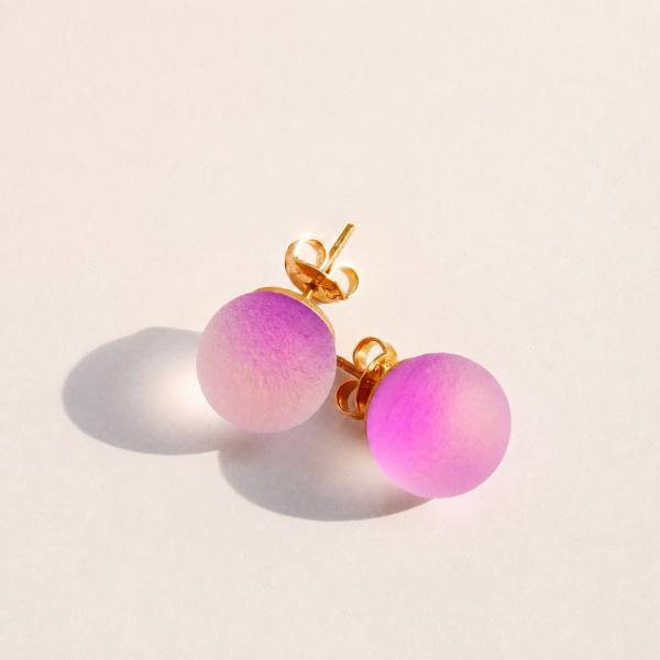 EARRINGS KULA ORCHID PURPLE 10MM