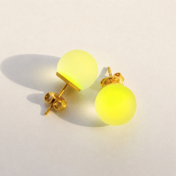 KOLCZYKI KULA FLUO YELLOW 10MM