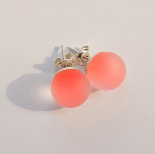 EARRINGS KULA FLUO RED 10MM