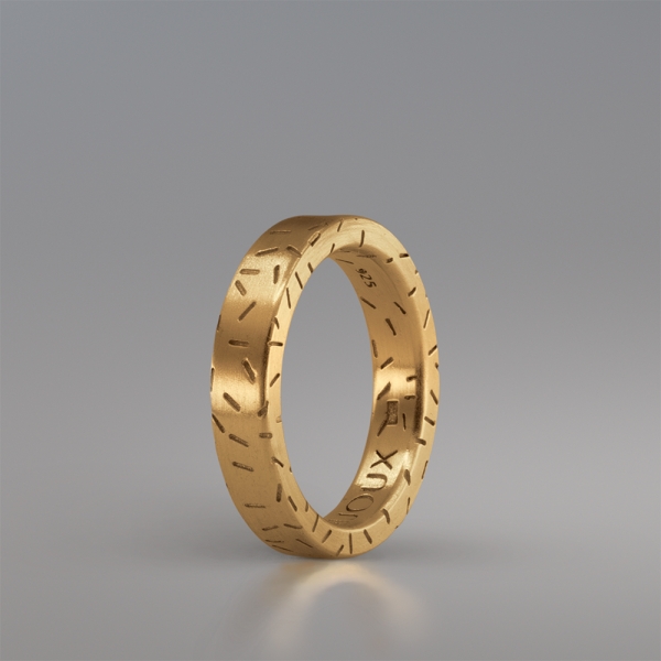 DASHES GOLD PLATED RING BAND