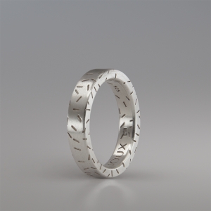 DASHES STERLING SILVER RING BAND