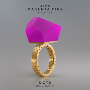 Ring Magenta Pink 24mm Dots ring band gold-plated.jpg