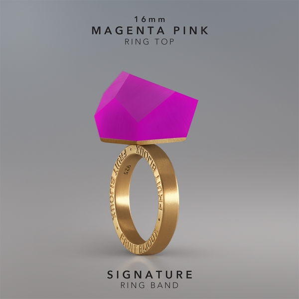 RING MAGENTA PINK 16mm