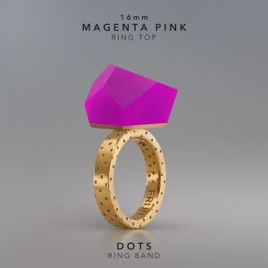 Ring Magenta Pink 16mm Dots ring band gold-plated.jpg