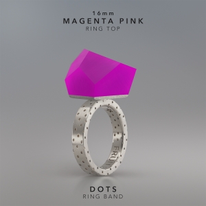 Ring Magenta Pink 16mm Dots ring band silver.jpg