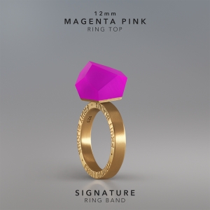 Ring Magenta Pink 12mm Signature ring band gold-plated.jpg