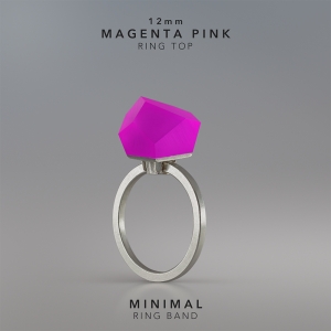 Ring Magenta Pink 12mm Minimal ring band silver.jpg