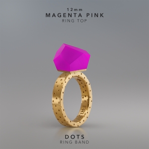 Ring Magenta Pink 12mm Dots ring band gold-plated.jpg
