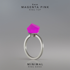 Ring Magenta Pink 8mm Minimal ring band silver.jpg